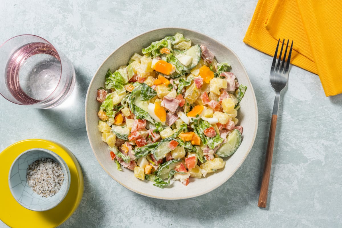 Salade façon piémontaise au jambon