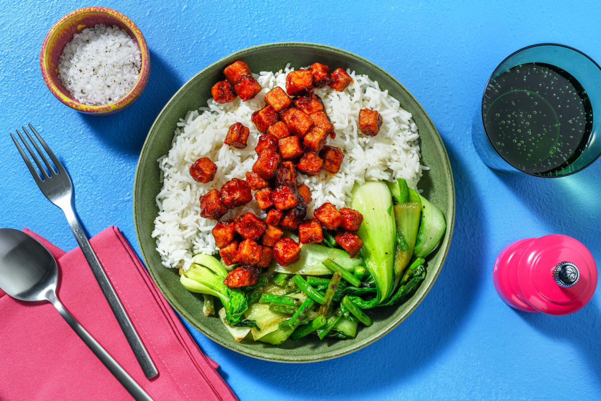 Sweet Sambal-Hoisin Tofu and Jasmine Rice