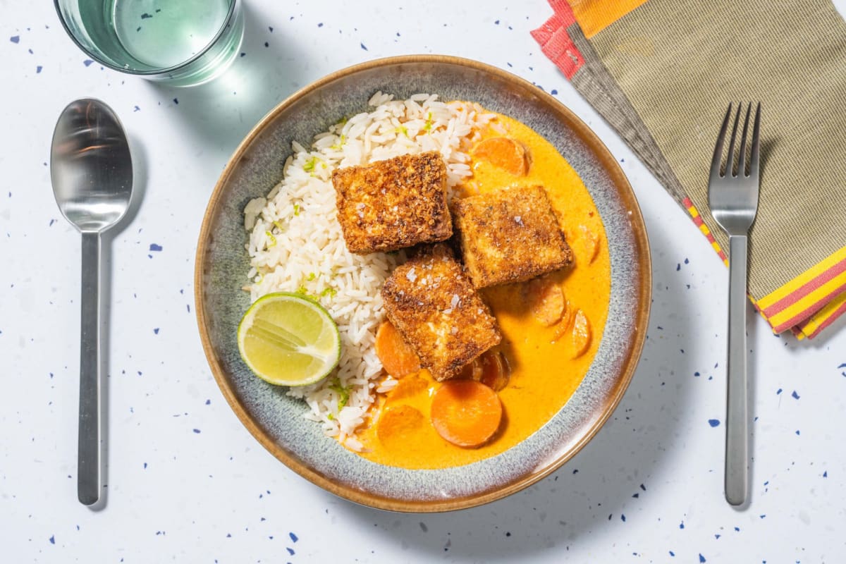 Crispy Tofu Red Thai Style Curry