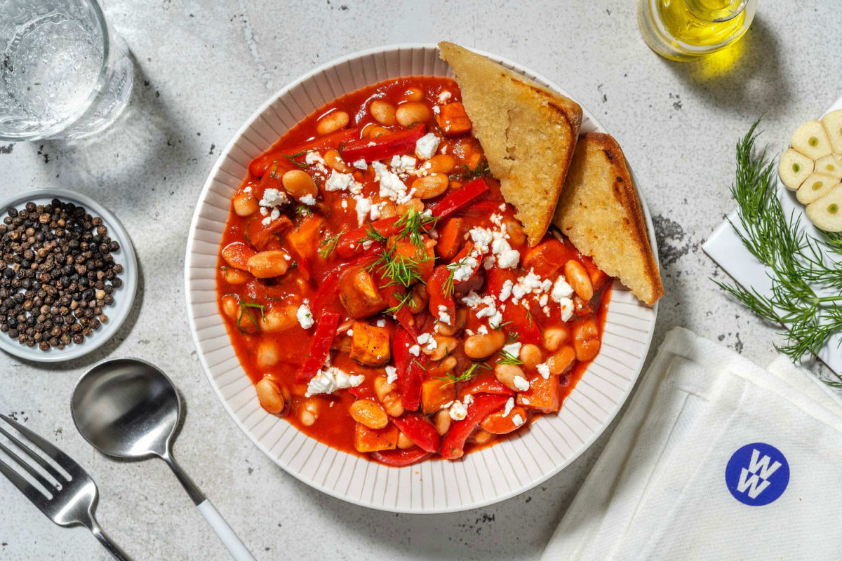 Harissa Sweet Potato and Butter Bean Stew