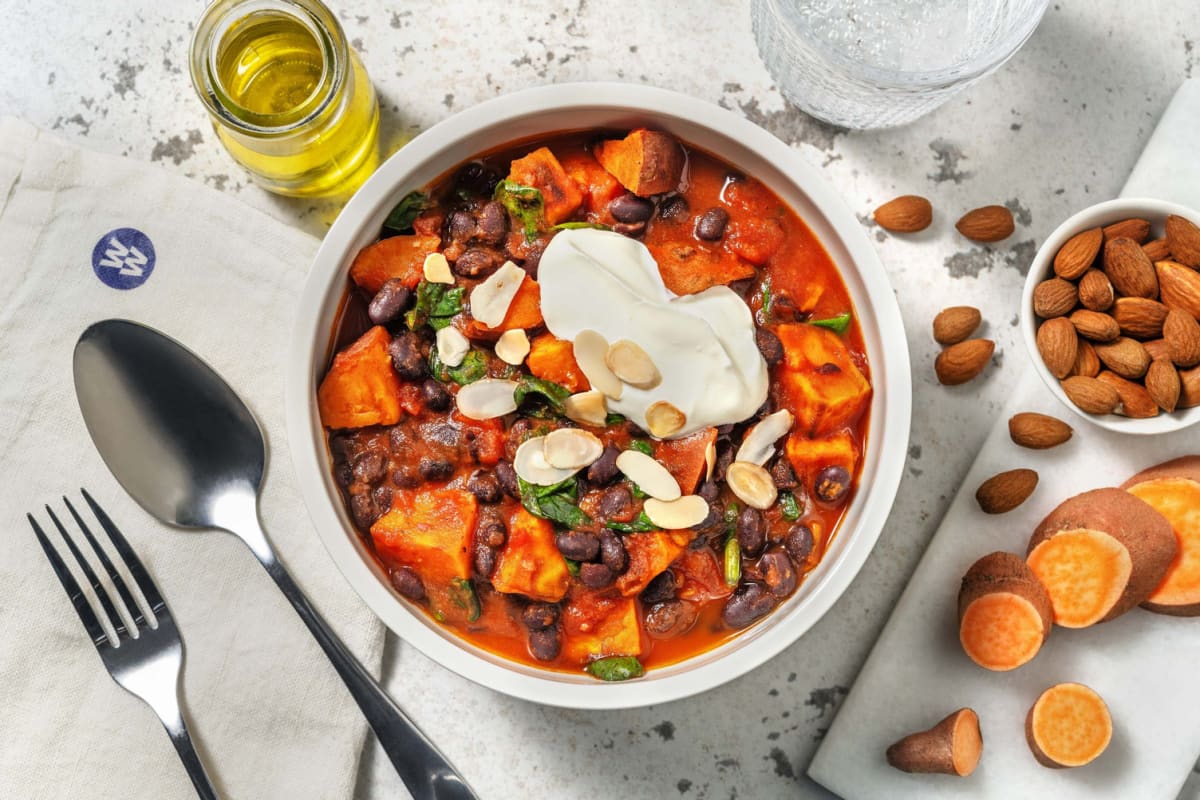 Chicken, Black Bean and Sweet Potato Harissa Stew