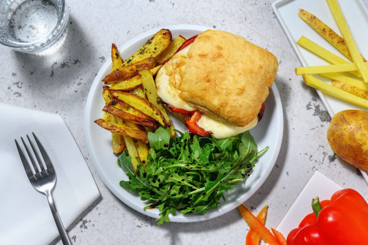 Mozzarella, Roasted Pepper and Onion Marmalade Panini