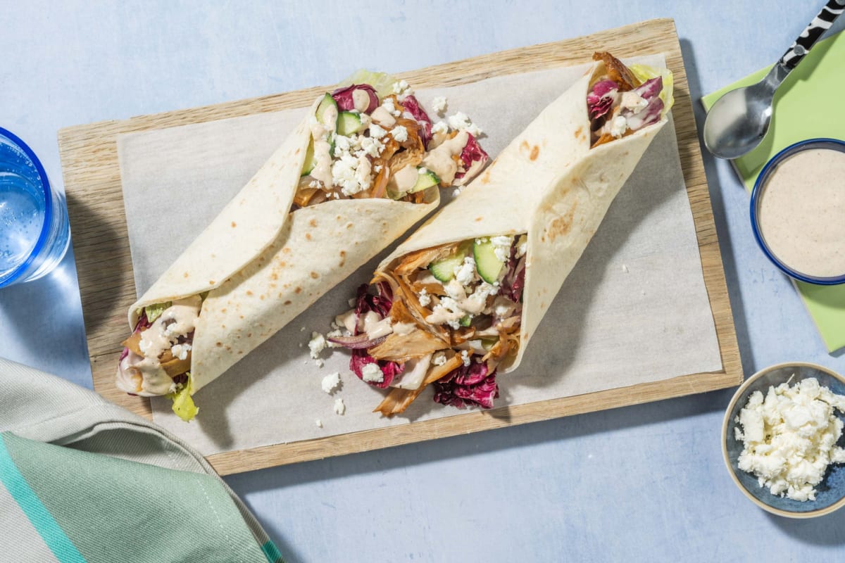 Snelle wrap met vegetarische döner kebab