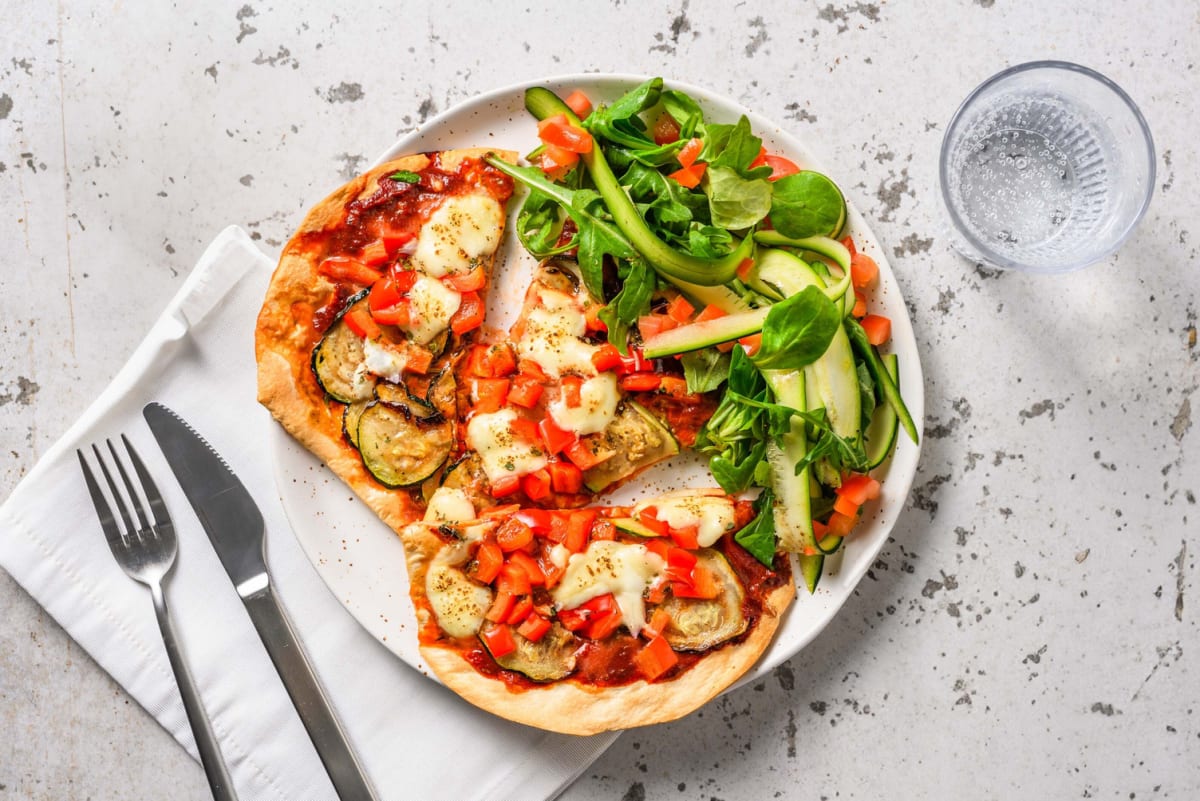 Flammekueche courgette-mozzarella