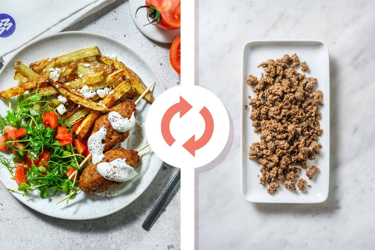 Chermoula Beef Koftas and Lemon Fries Recipe HelloFresh