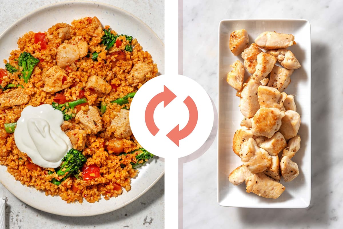 Spiced Chicken Breast and Pepper Bulgur