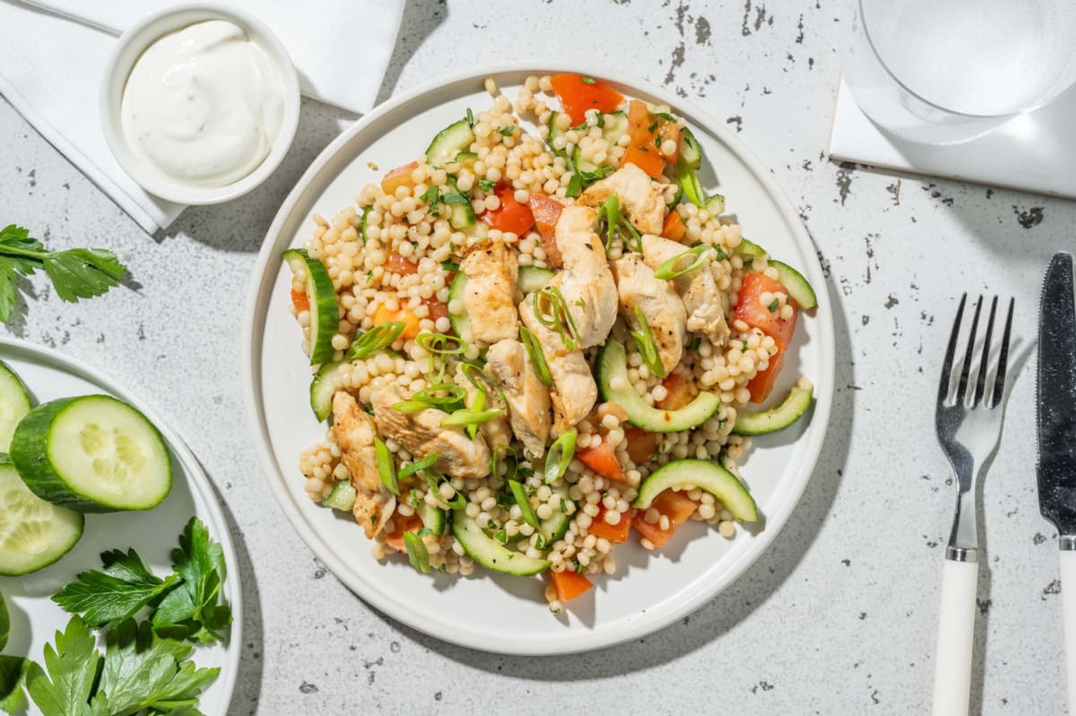 One-Pot Hähnchen-Perlcouscous-Salat