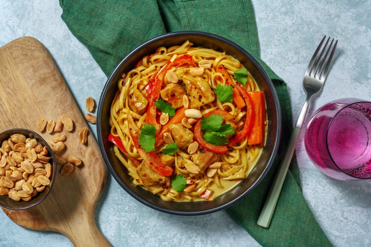 Asiatiskt fläsk och krämiga nudlar