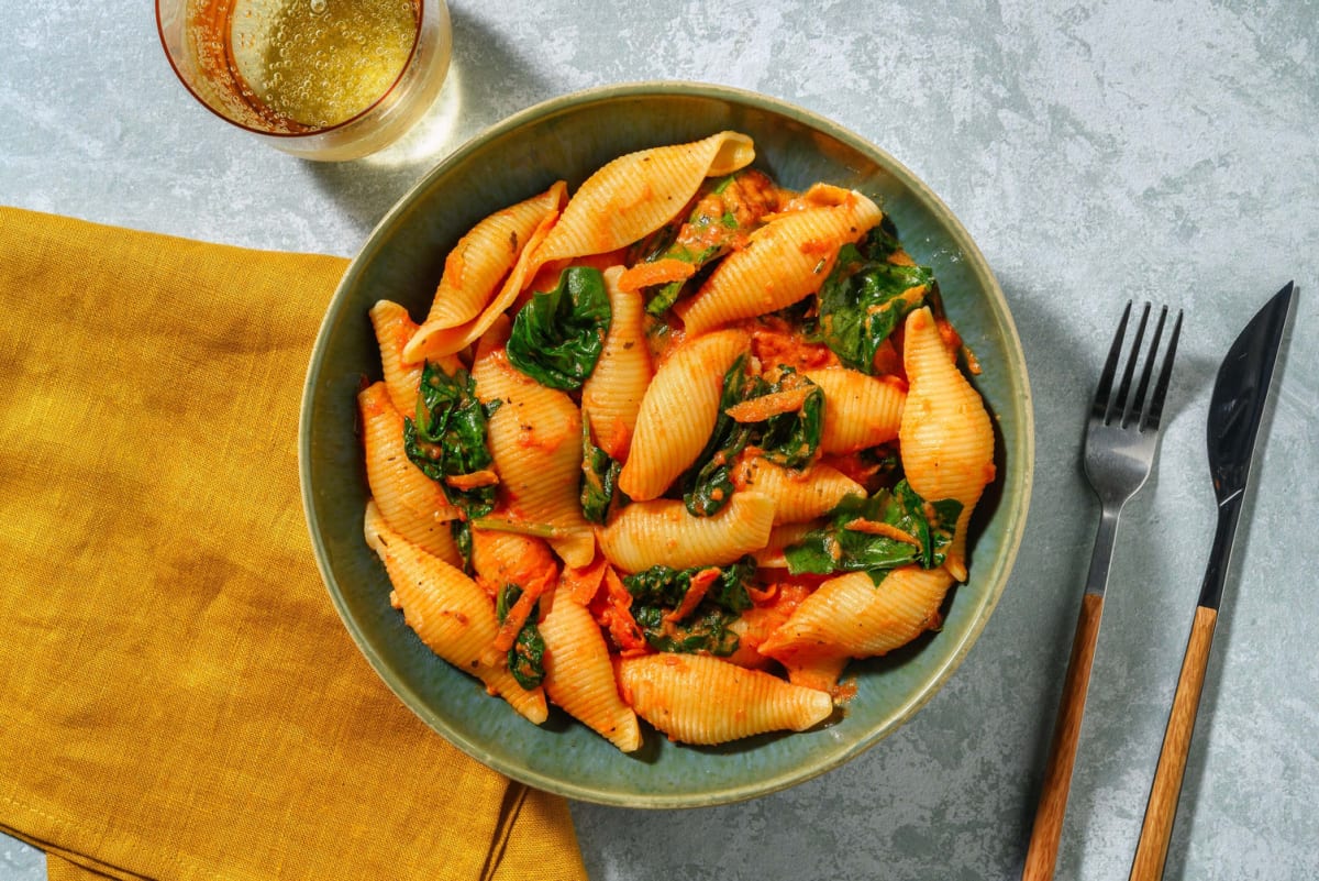 Conchiglie in Gemüse-Frischecreme-Sauce