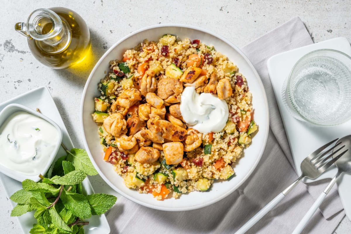 Harissa Chicken Breast on Jewelled Bulgur