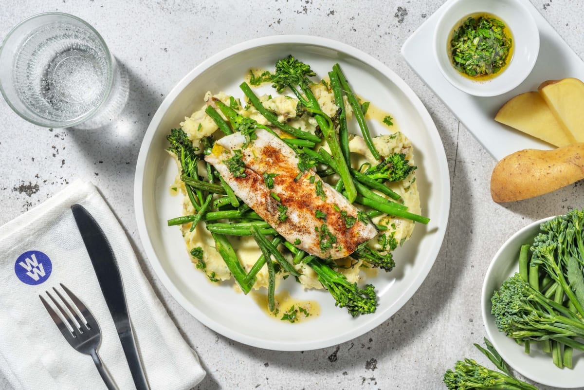 Cajun Spiced Basa and Parsley Dressing