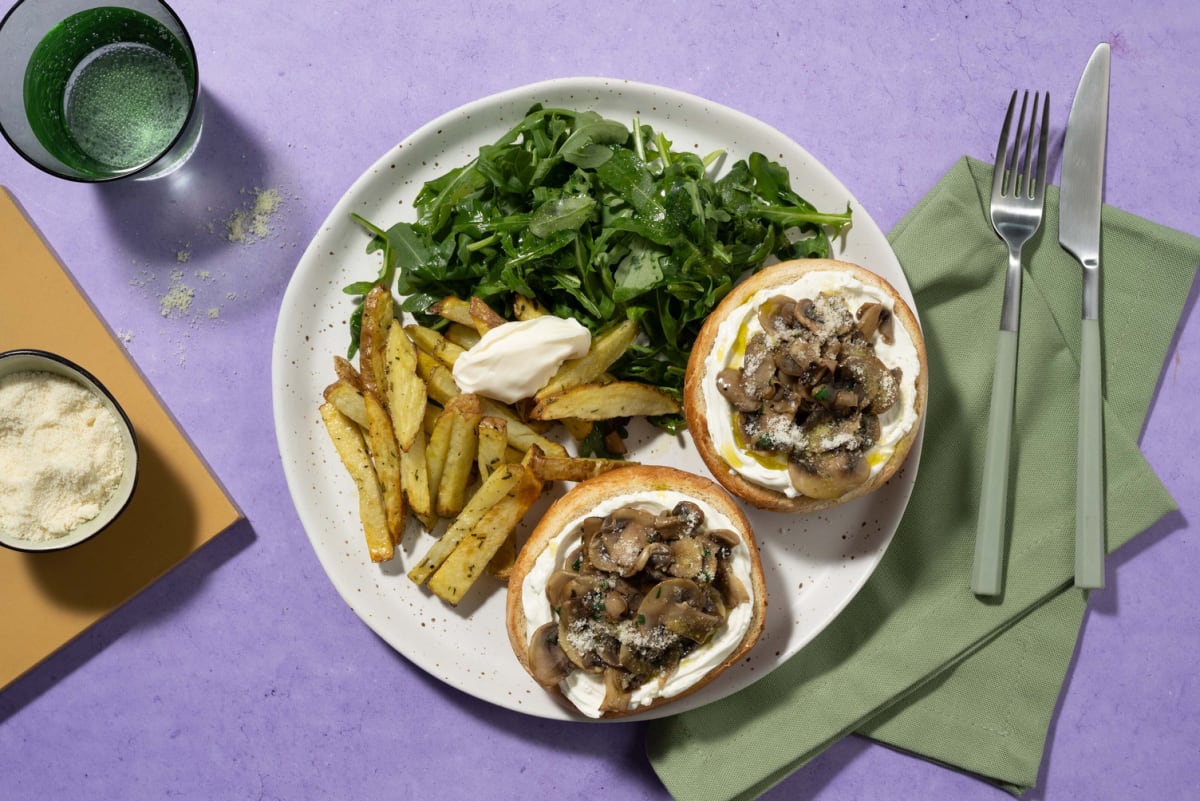 Svamp- och ricotta-bruschetta