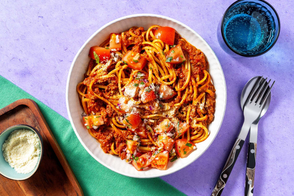 Vegetarian plant-based bolognese