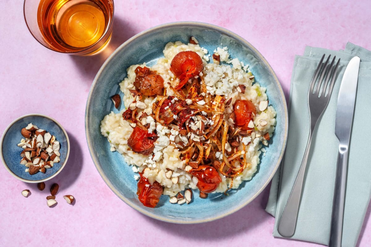 Risotto met geroosterde kerstomaten en kruidige venkel 