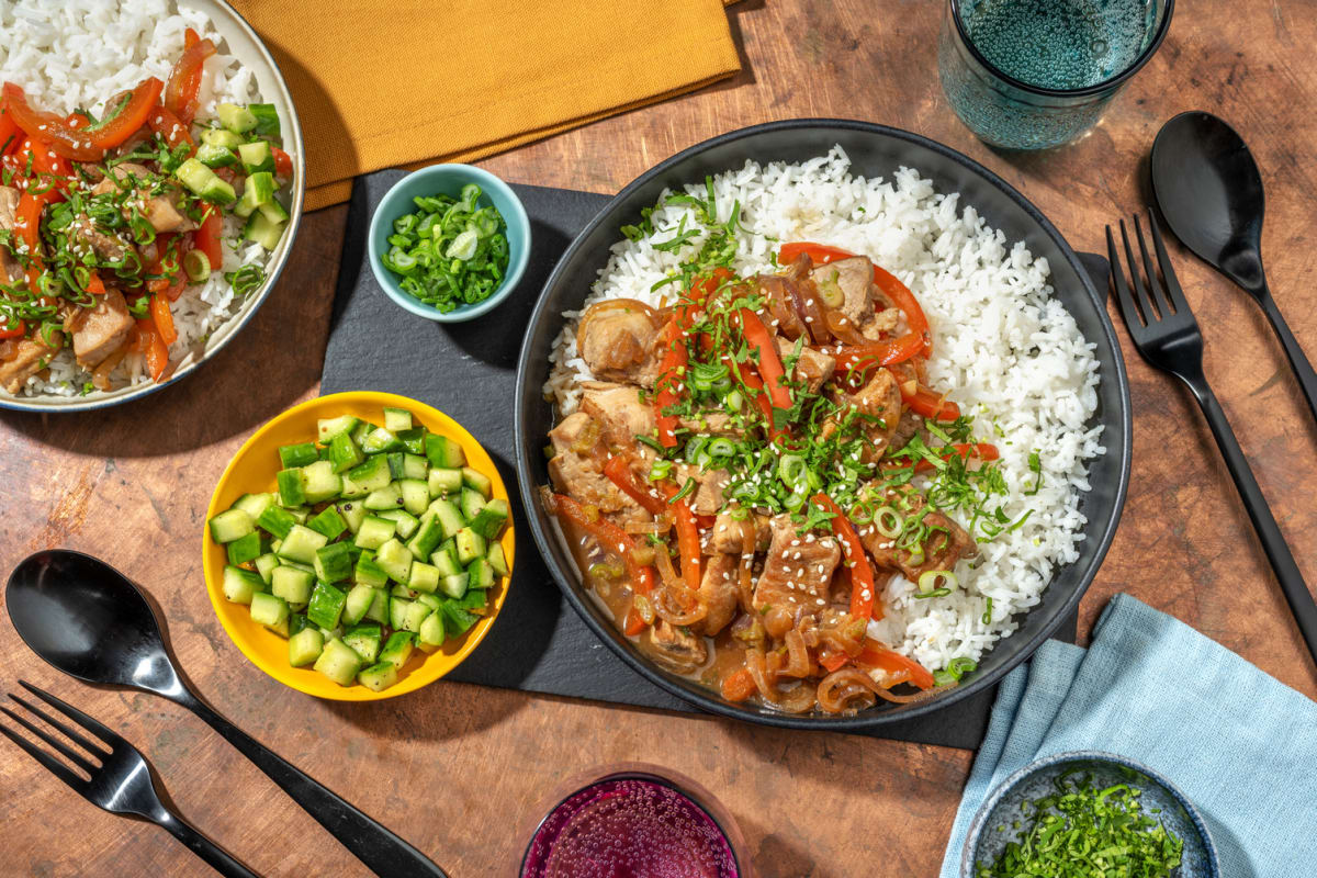 Sauté de poulet au gingembre & poivron