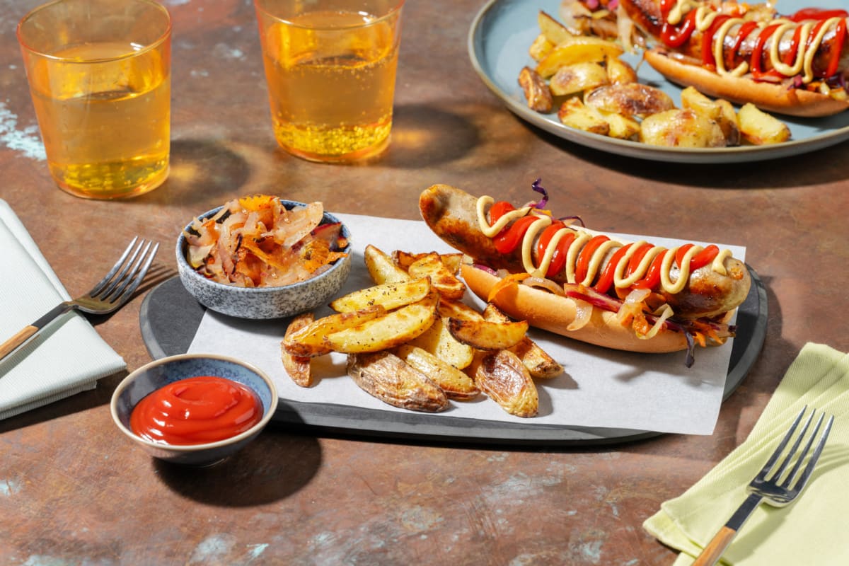 Hot-dog boudin blanc & ketchup-moutarde