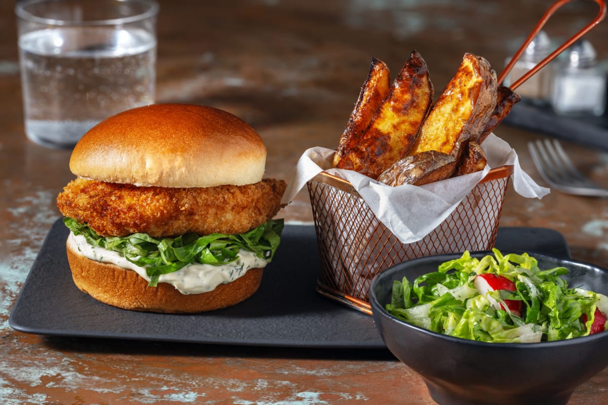 Le Saloon Burger au poulet pané