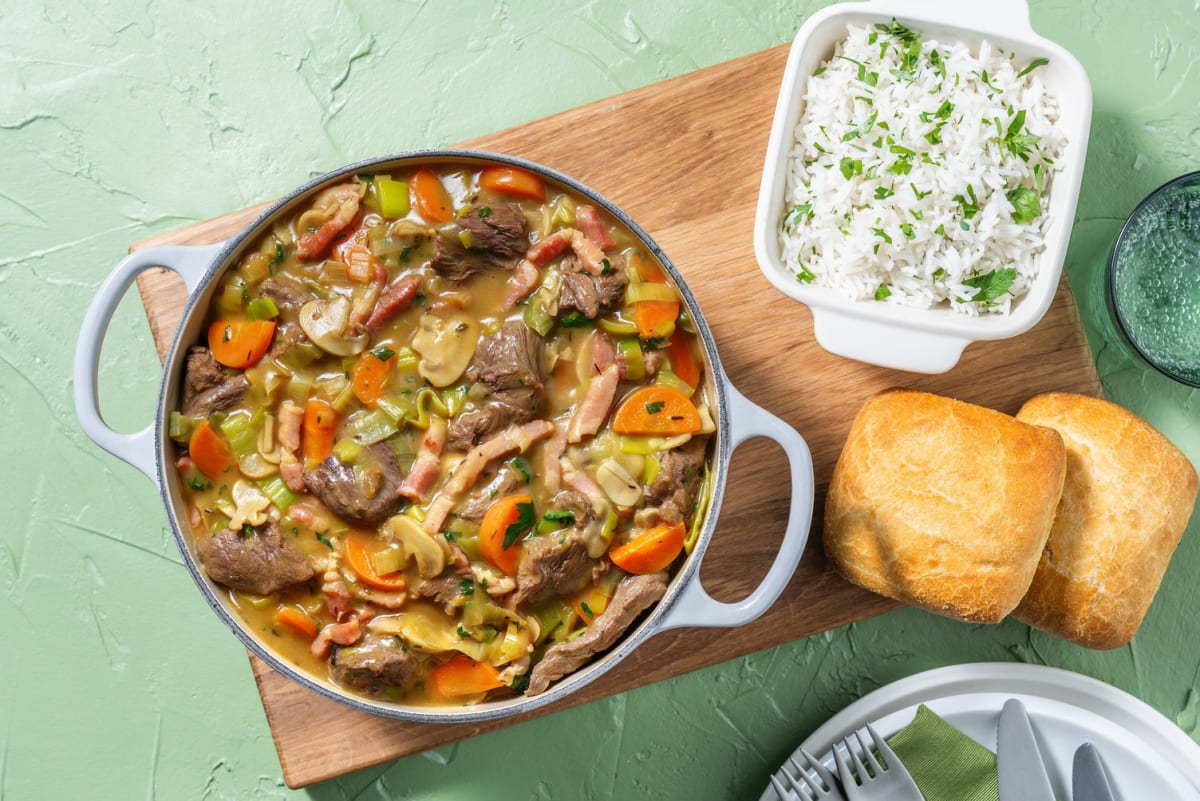 Blanquette de veau aux lardons de Mamie Eliane