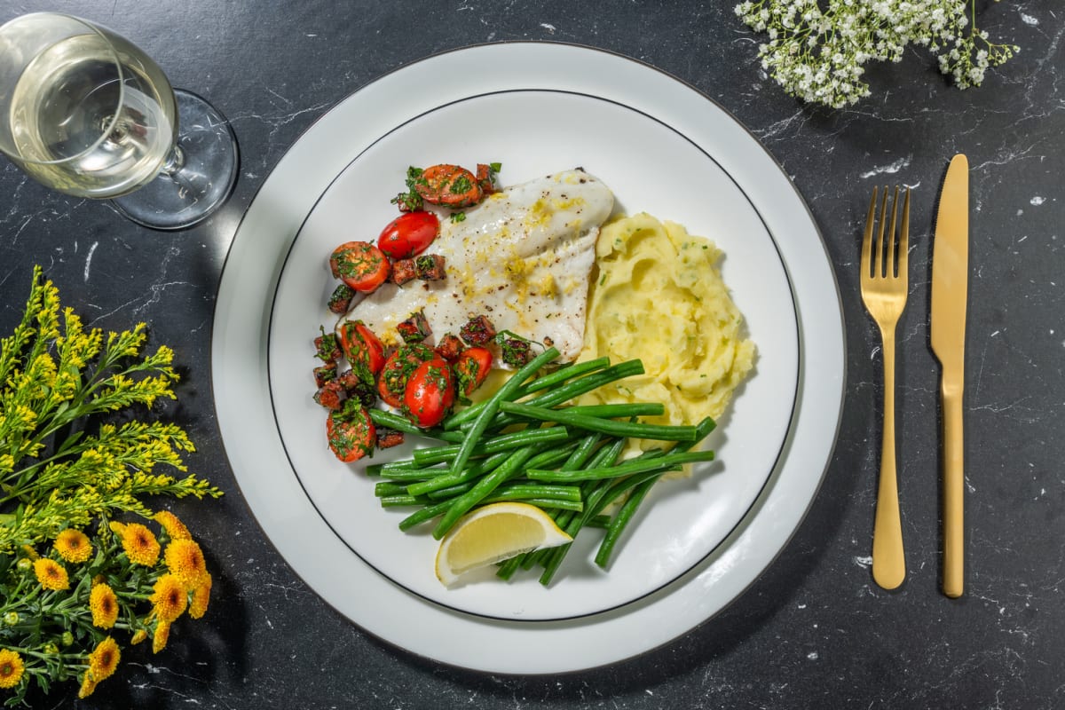 Pan-Fried Sea Bream and Chorizo Salsa