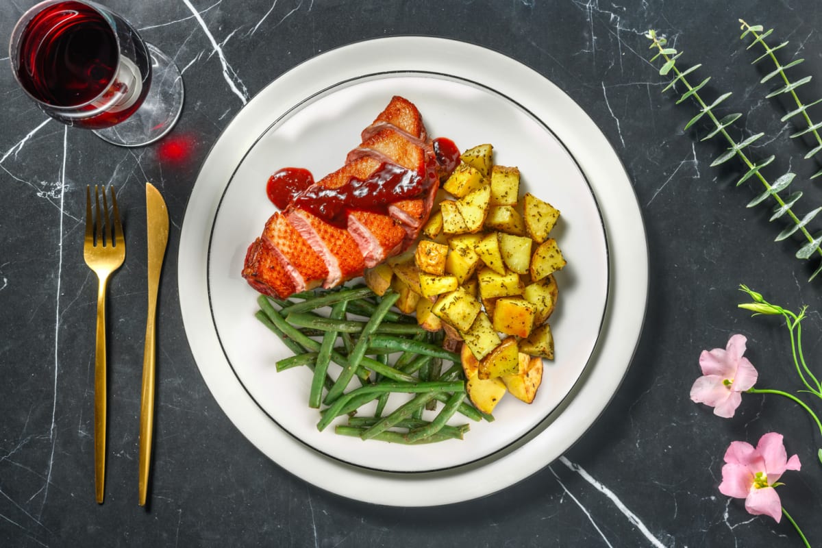 Seared Duck Breast in Balsamic Redcurrant Sauce