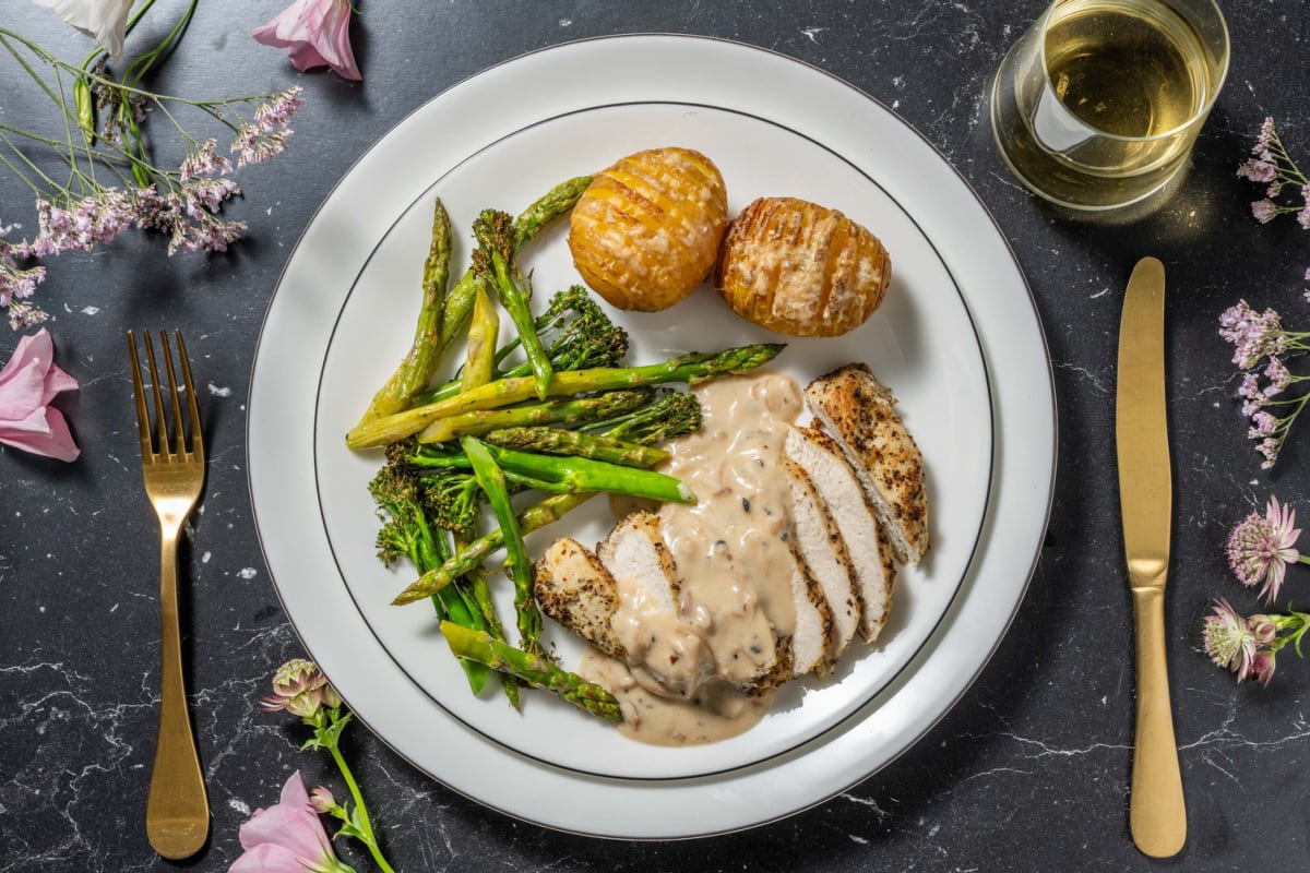 Roast Chicken Breast and Peppercorn Sauce