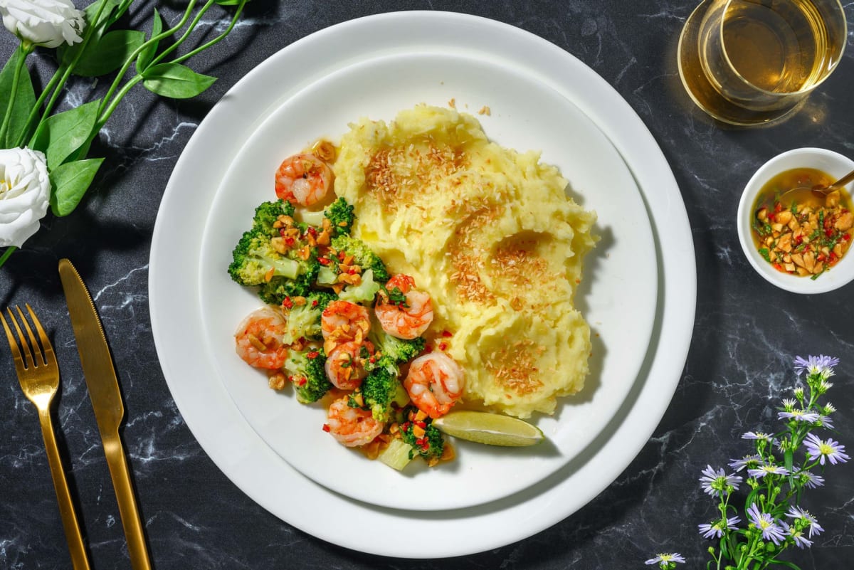 Knoblauch-Crevetten mit Thai-Basilikum-Gremolata