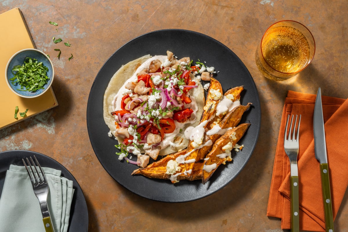 Honey Glazed Chicken and Harissa Veg Flatbread