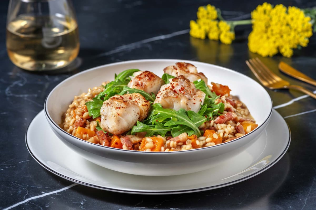 Monkfish, Bacon and Butternut Squash Risotto