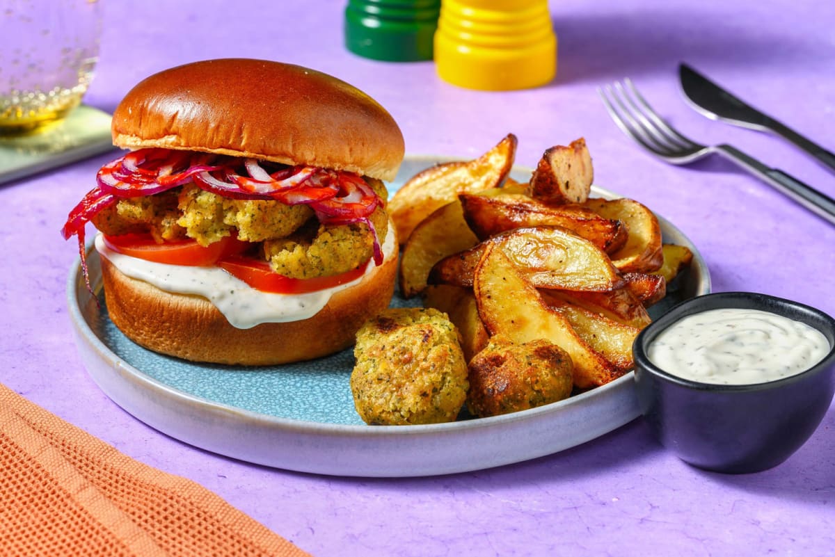 Veganer Falafel Smash Burger