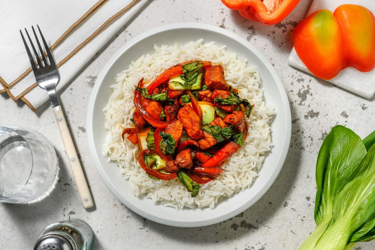 Teriyaki-Hähnchenpfanne mit Pak Choi