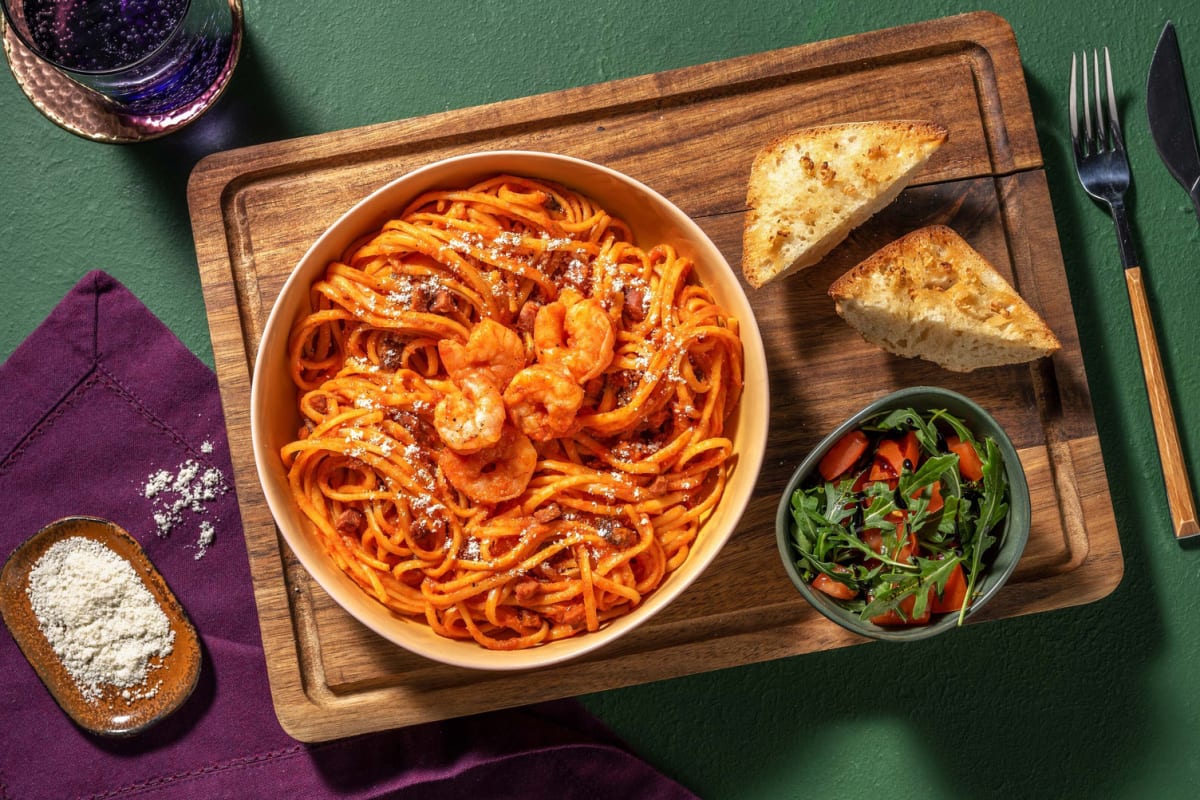 Ultimate King Prawn and Chorizo Linguine