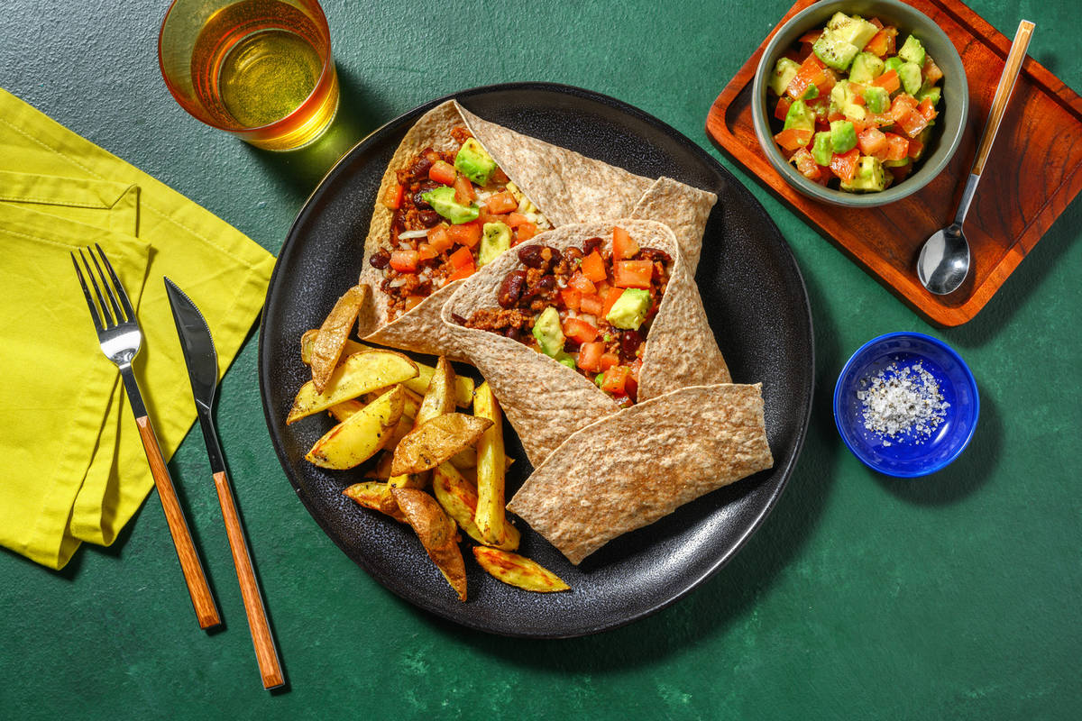 Ultimate Chipotle Beef, Cheese and Bean Burritos Recipe HelloFresh