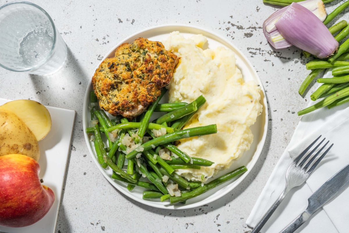 Schweinelachssteak mit Kräuterkruste