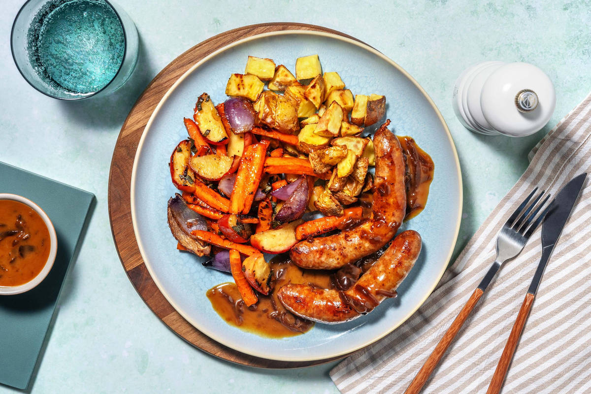 Honey and Mustard Sausage Traybake Recipe HelloFresh