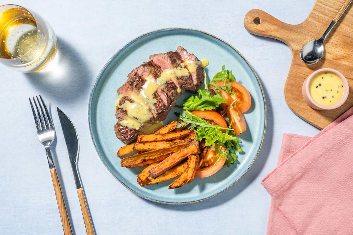 Beef Rump, Prawn & Peppery Hollandaise Sauce