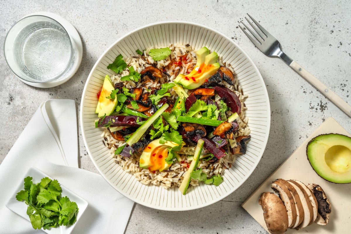 Plant Based Poké Bowl mit Portobello & Avocado