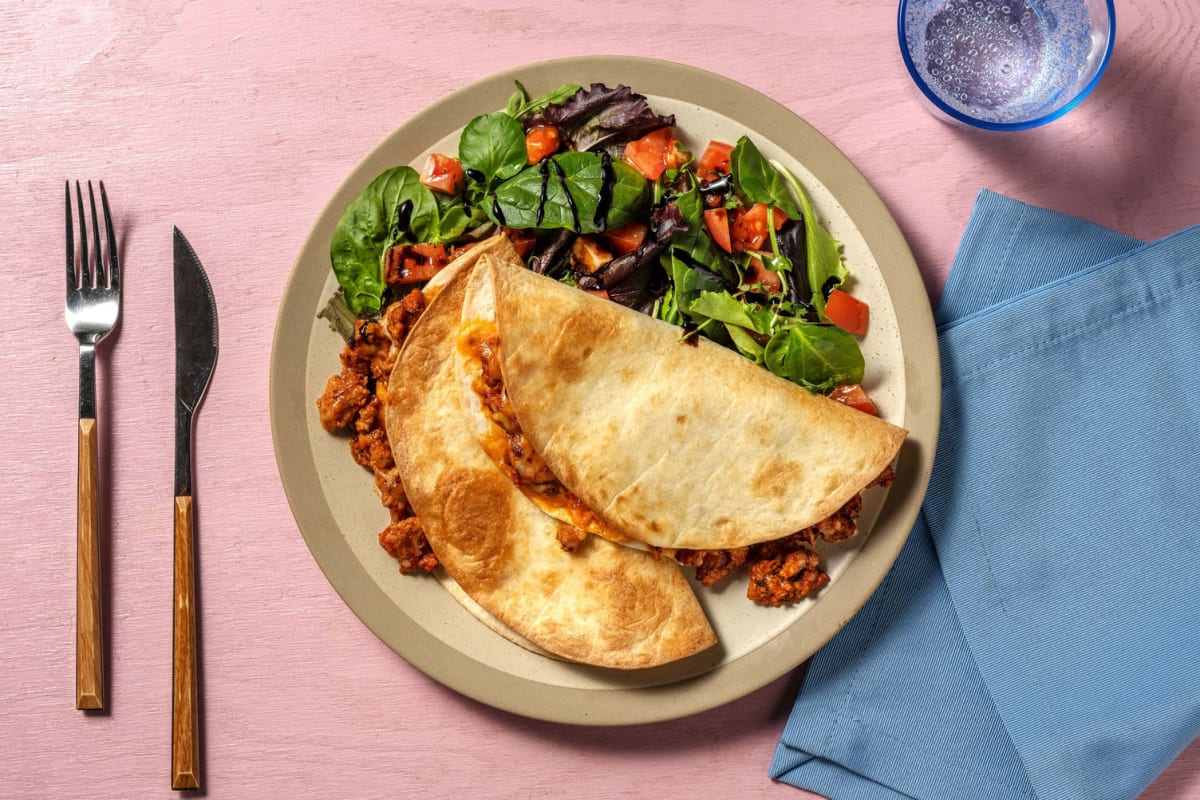 Pork Bolognese and Cheese Quesadillas