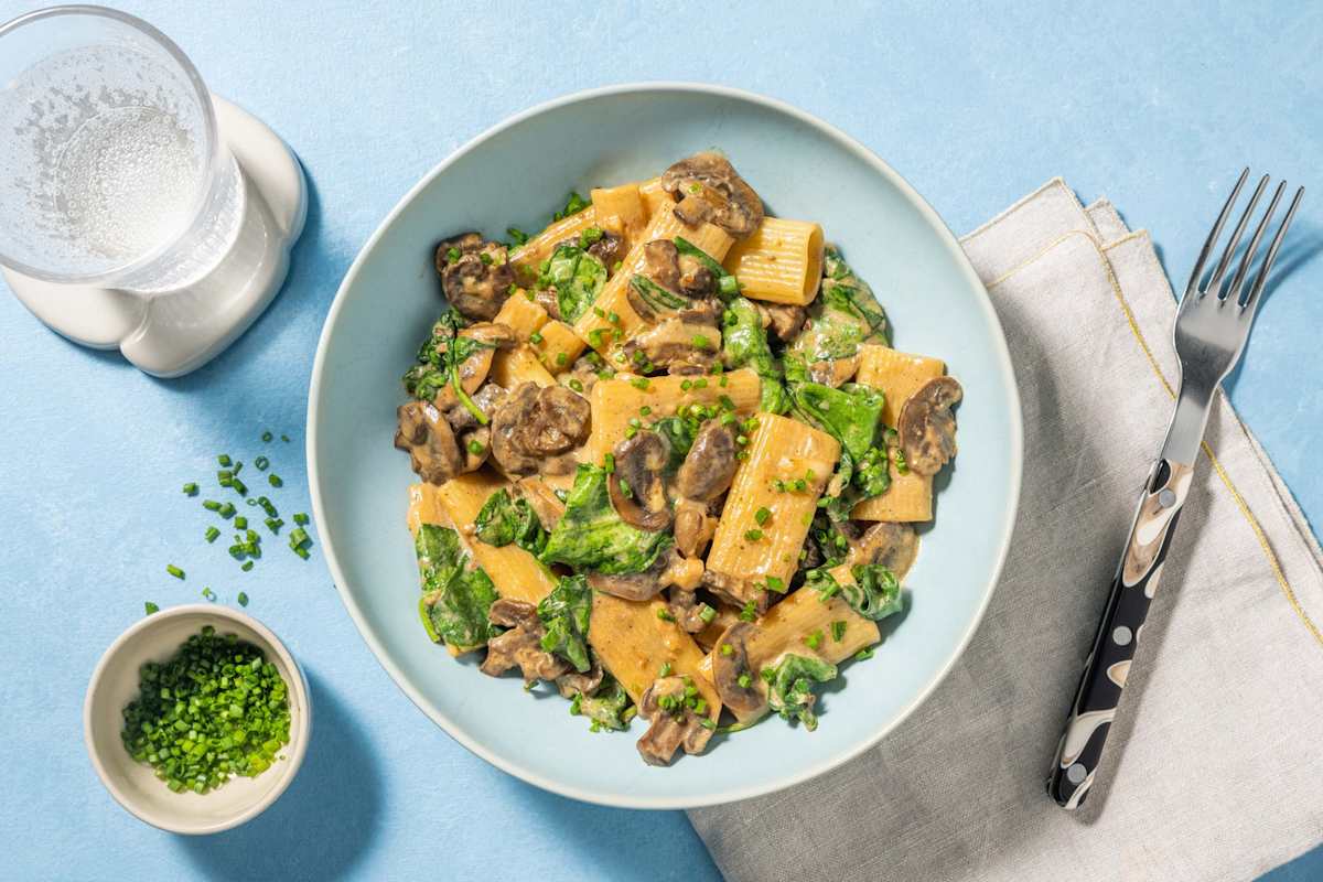 Umami Miso Prawn and Mushroom Rigatoni