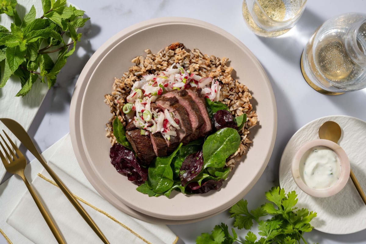 Mexikanische Steak Bowl mit Bio-Rindersteak