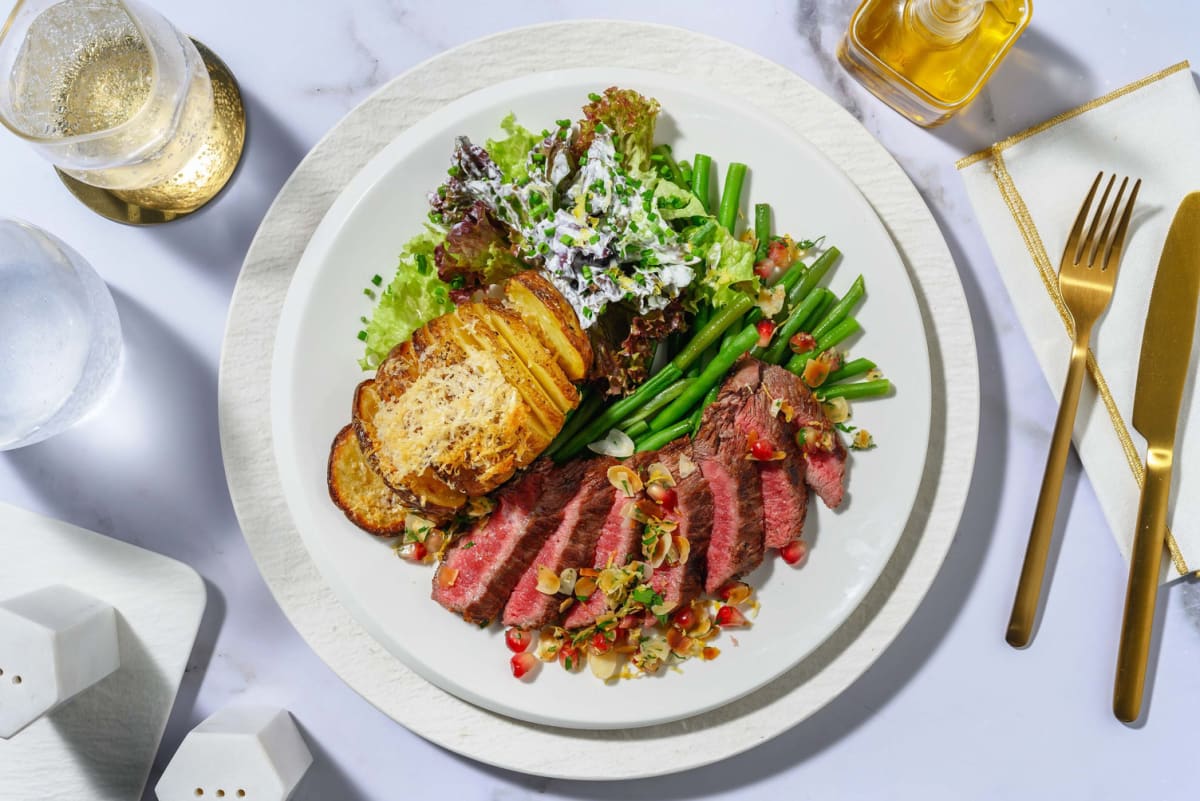 Rinderhüftsteak mit Granatapfel-Gremolata