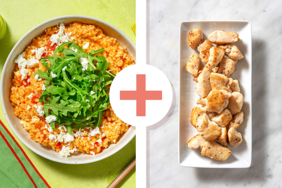 Goat's Cheese, Chicken Breast and Slow Roasted Tomato Risotto