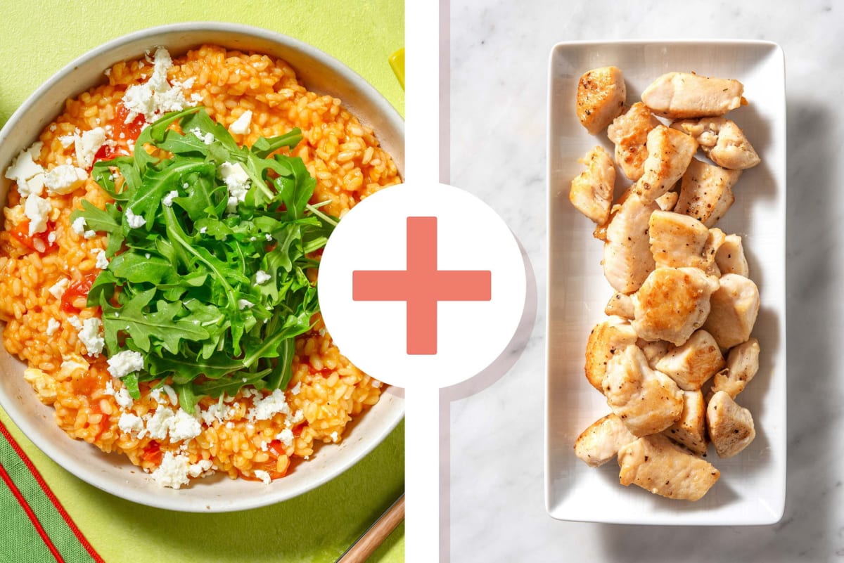 Goat's Cheese, Slow Roasted Tomato and Chicken Breast Risotto
