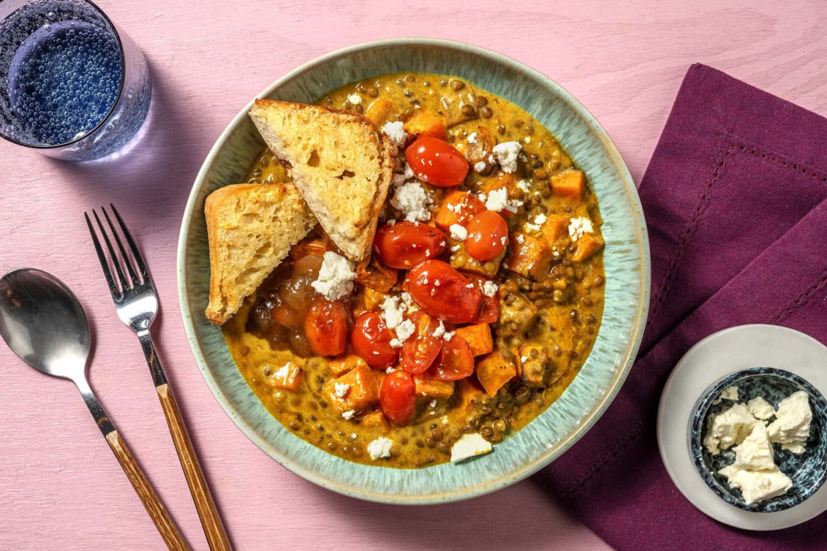 Creamy Korma Lentils and Sweet Potato