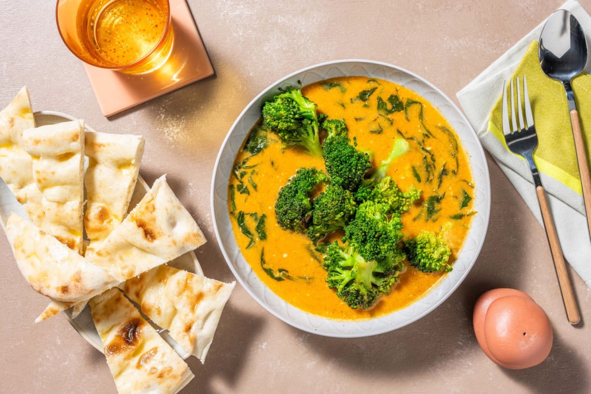 Mulligatawny Style Soup and Spiced Broccoli