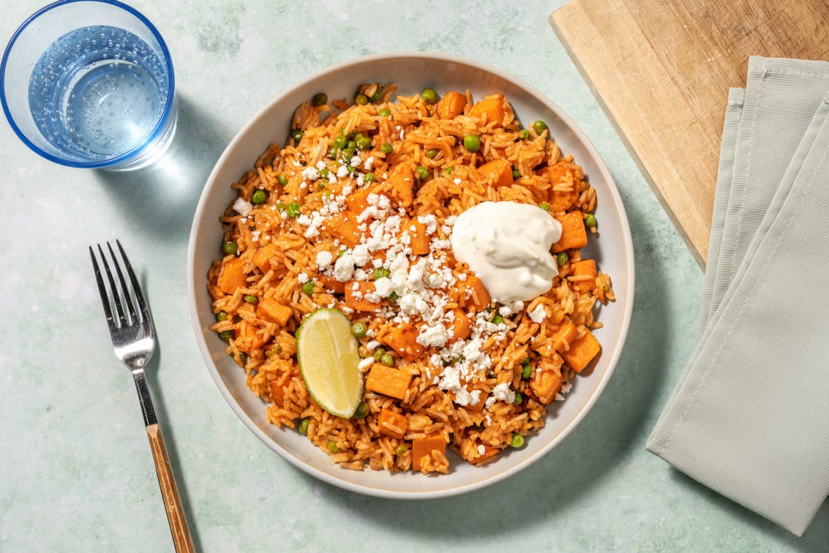 Cajun Spiced Rice and Roasted Sweet Potato