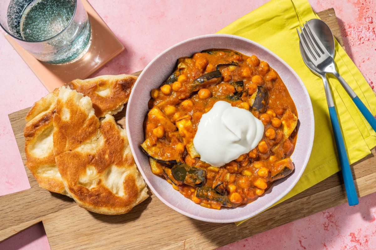 Chicken, Roasted Aubergine and Chickpea Curry