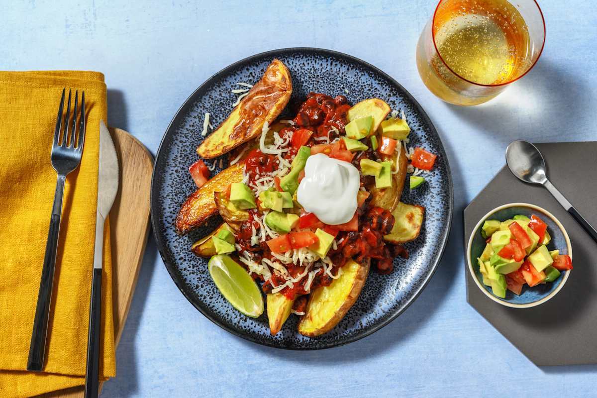 Mexican Bean Loaded Wedges 
