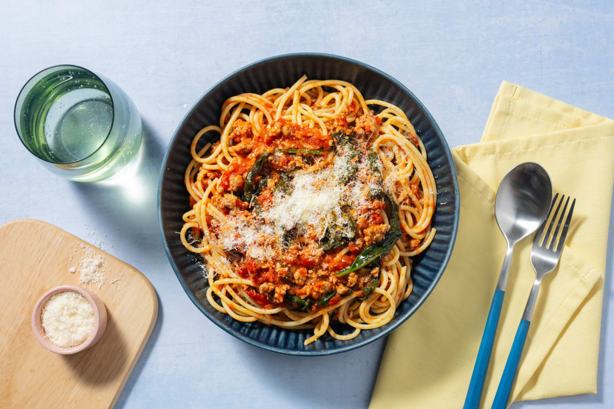 Spiced Pork and Spinach Ragu