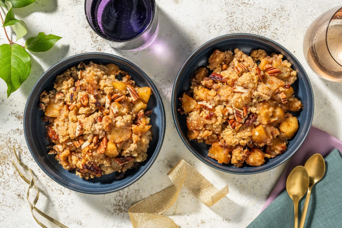 Crumble aux pommes, cannelle & pécan