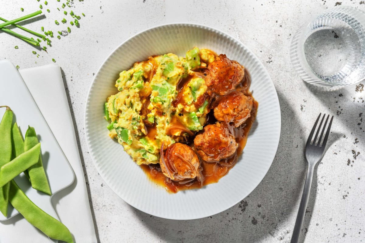 Stoemp de carotte et boulettes de viande